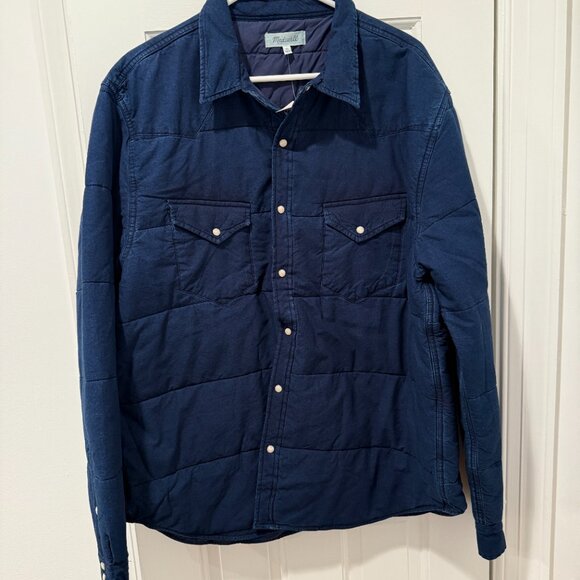 NWT Madewell Quilted Indigo Shirt-Jacket XL - Picture 4 of 5